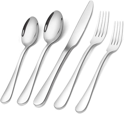 Silverware Set 20 Piece, Stainless Steel Flatware Set, Service for 4, Mirror Polished Cutlery Utensils, Include Knife Fork Spoon, Dishwasher Safe