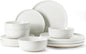 White Plates and Bowls Set, 12 Pieces Dinnerware Set, Dishes for 4