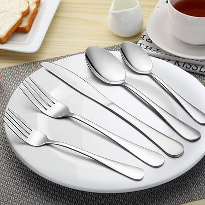 Silverware Set 20 Piece, Stainless Steel Flatware Set, Service for 4, Mirror Polished Cutlery Utensils, Include Knife Fork Spoon, Dishwasher Safe