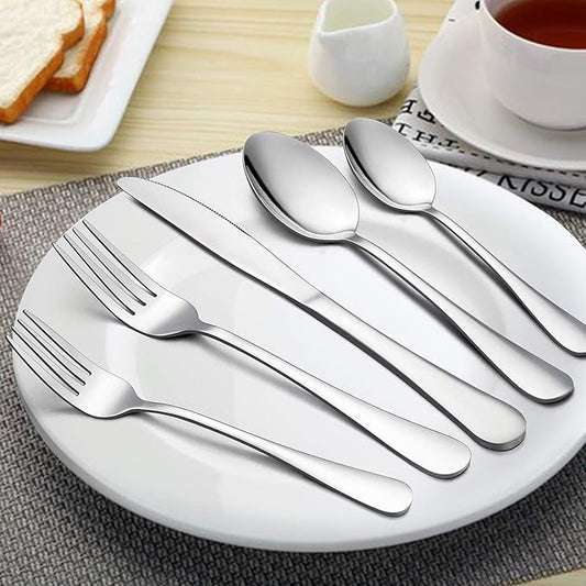 Silverware Set 20 Piece, Stainless Steel Flatware Set, Service for 4, Mirror Polished Cutlery Utensils, Include Knife Fork Spoon, Dishwasher Safe