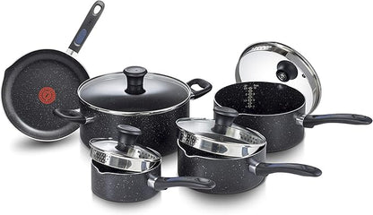 9-Piece Nonstick Cookware Set, Pots and Pans with Thermo-Spot Heat Indicator, Dishwasher Safe, Black