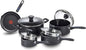 9-Piece Nonstick Cookware Set, Pots and Pans with Thermo-Spot Heat Indicator, Dishwasher Safe, Black